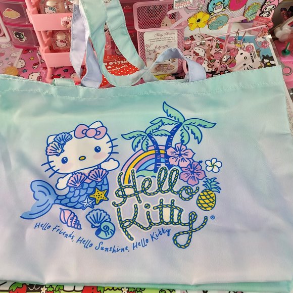 *** SOLD *** Hello Kitty Mermaid Graphic Ombre Shopping Tote Bag - Picture 3 of 8
